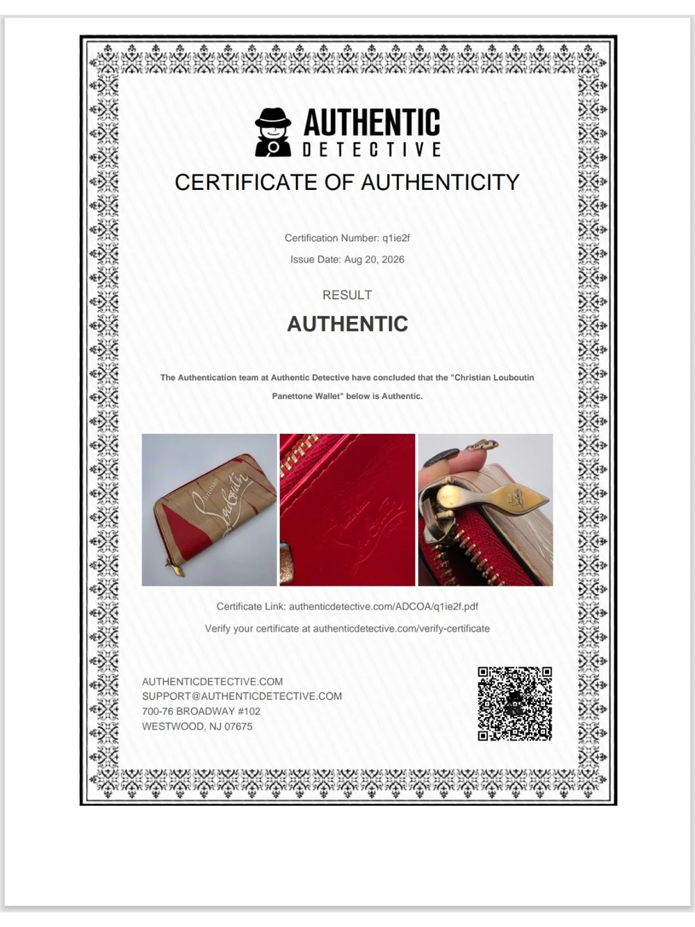 Christian Louboutin Red/Tan Panettone Wallet Featuring The Kraft Loubi COA(EUC)✨